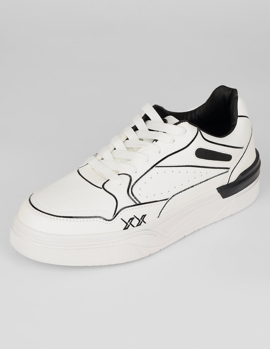 Tenis con cordones Urban en Piel vegana – Blanco