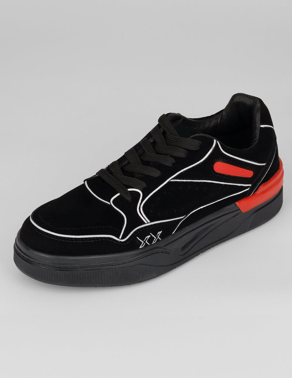 Tenis con cordones Urban en Textil – Negro