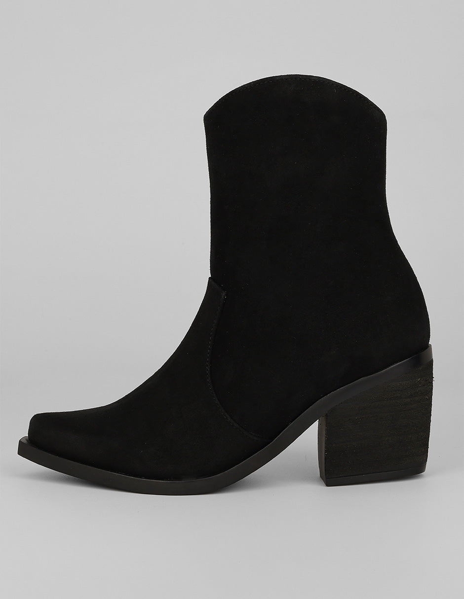 Botín con tacón Exterior Textil Color Negro Para Mujer De RBCOLLECTION