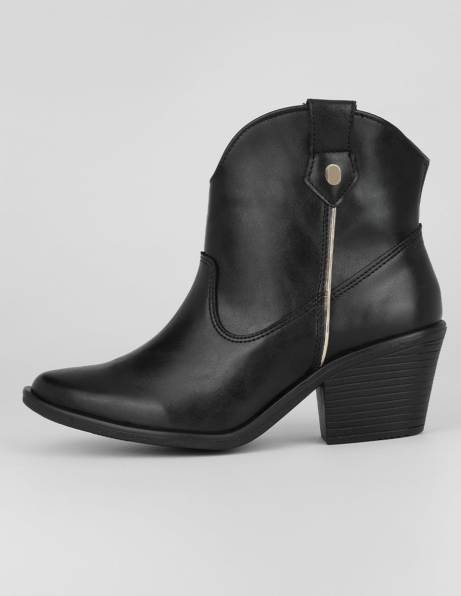 Botas tipo western Exterior Piel vegana Color Negro Para Mujer De RBCOLLECTION