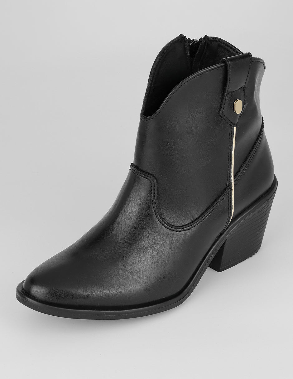 Botas tipo western West en Piel vegana – Negro