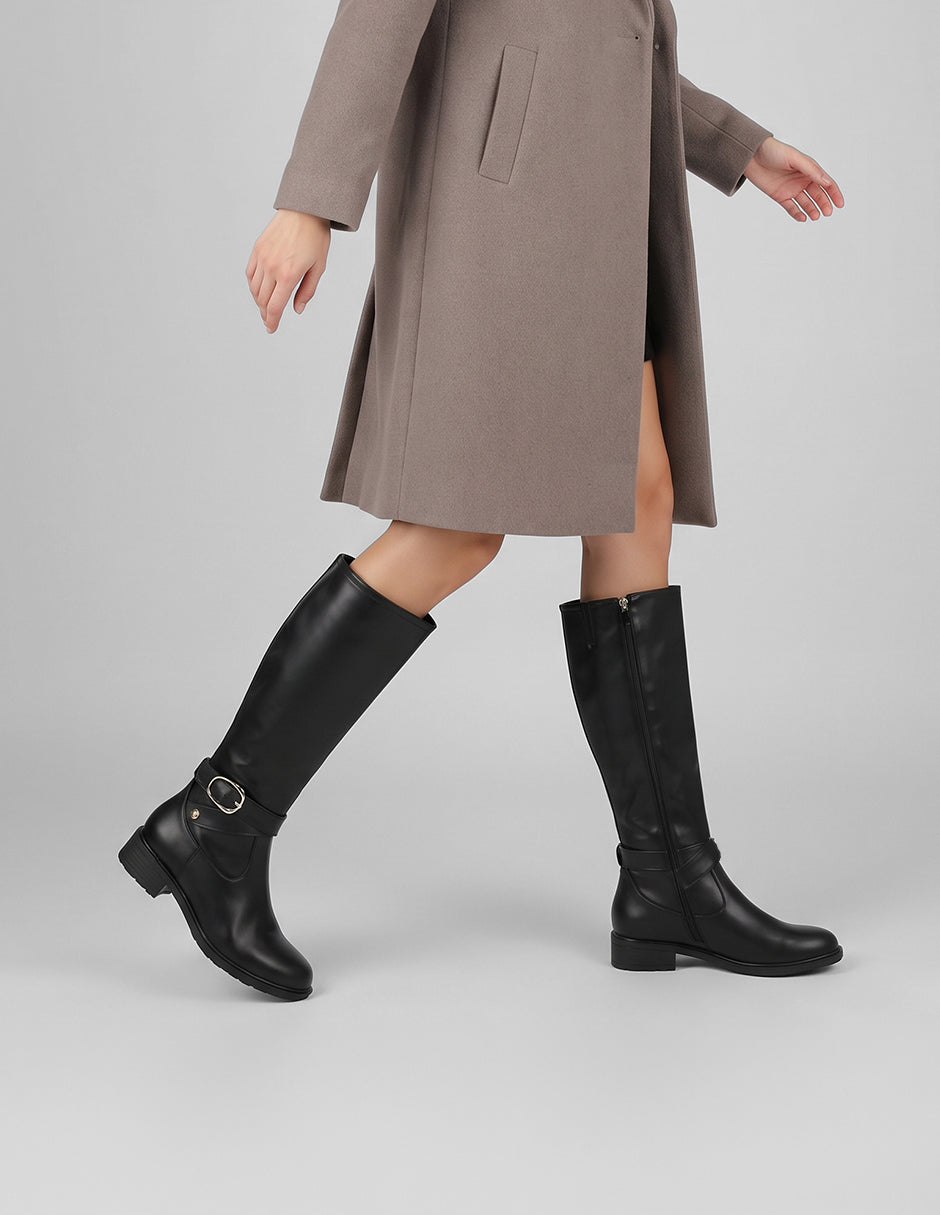 Botas altas Walk en Piel vegana – Negro