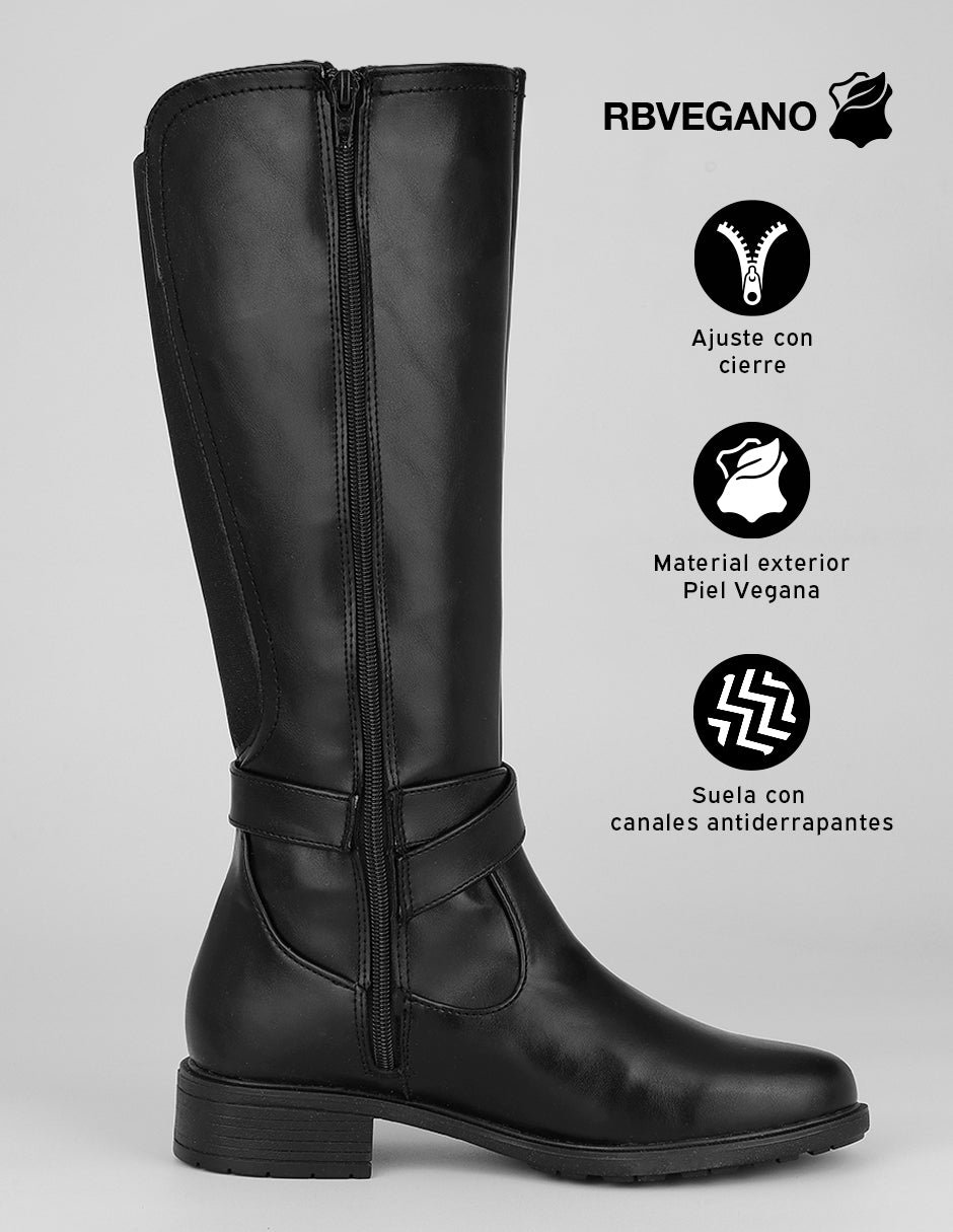 Botas altas Walk en Piel vegana – Negro
