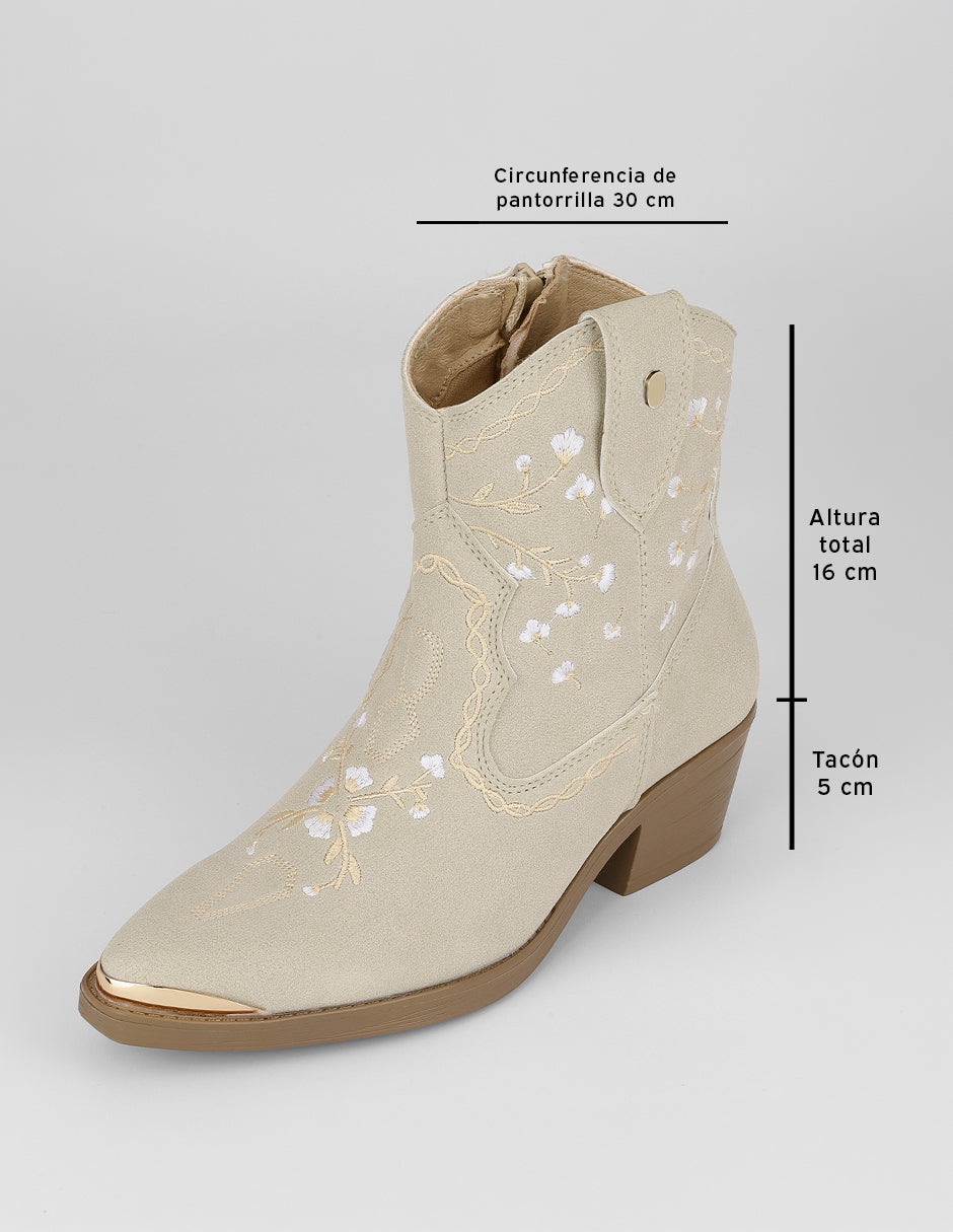 Botas tipo western West en Piel – Blanco