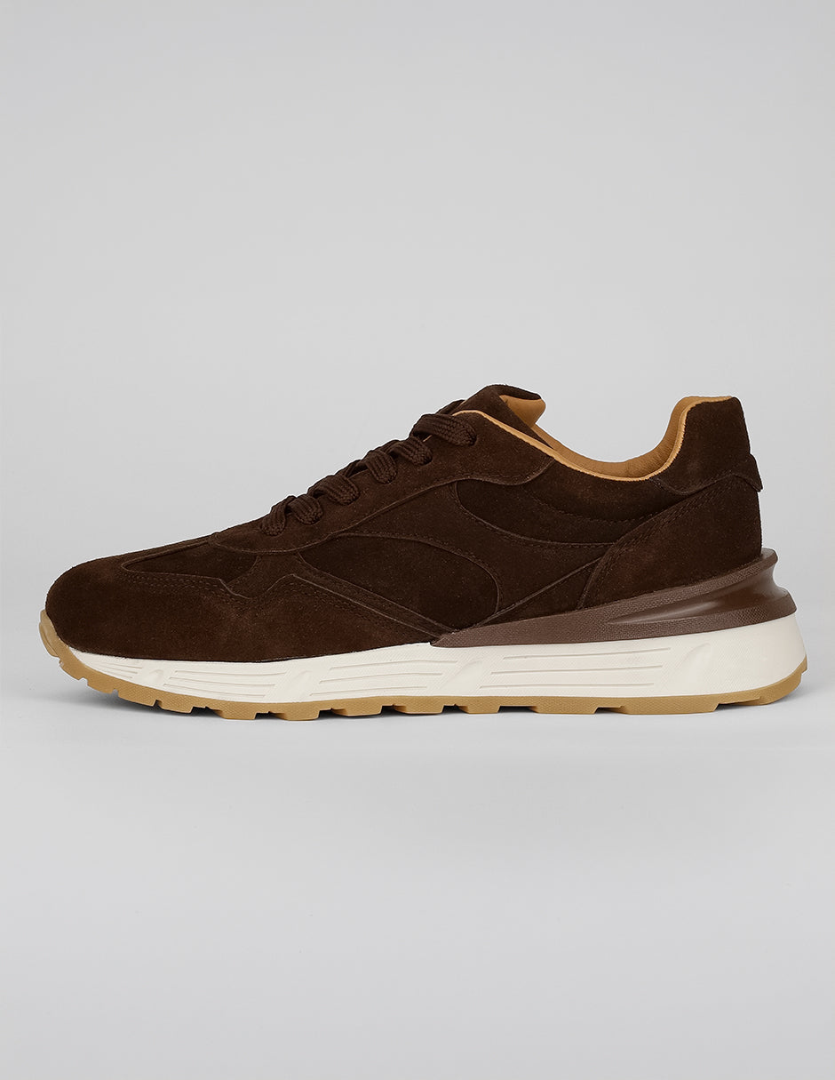 Tenis tipo deportivo Exterior Piel Color Café Para Hombre De RBCOLLECTION