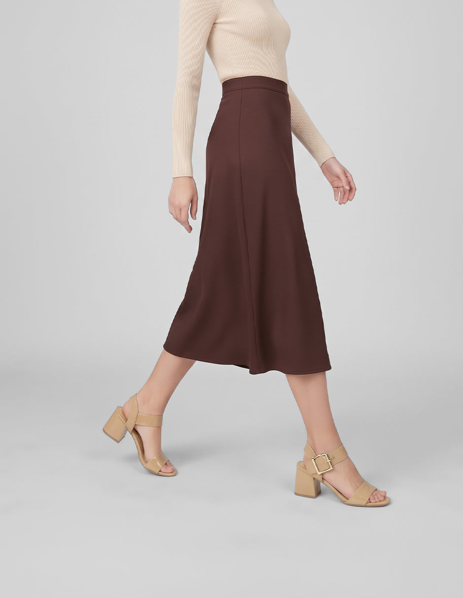 Sandalia con tacón Stela en Charol – Beige