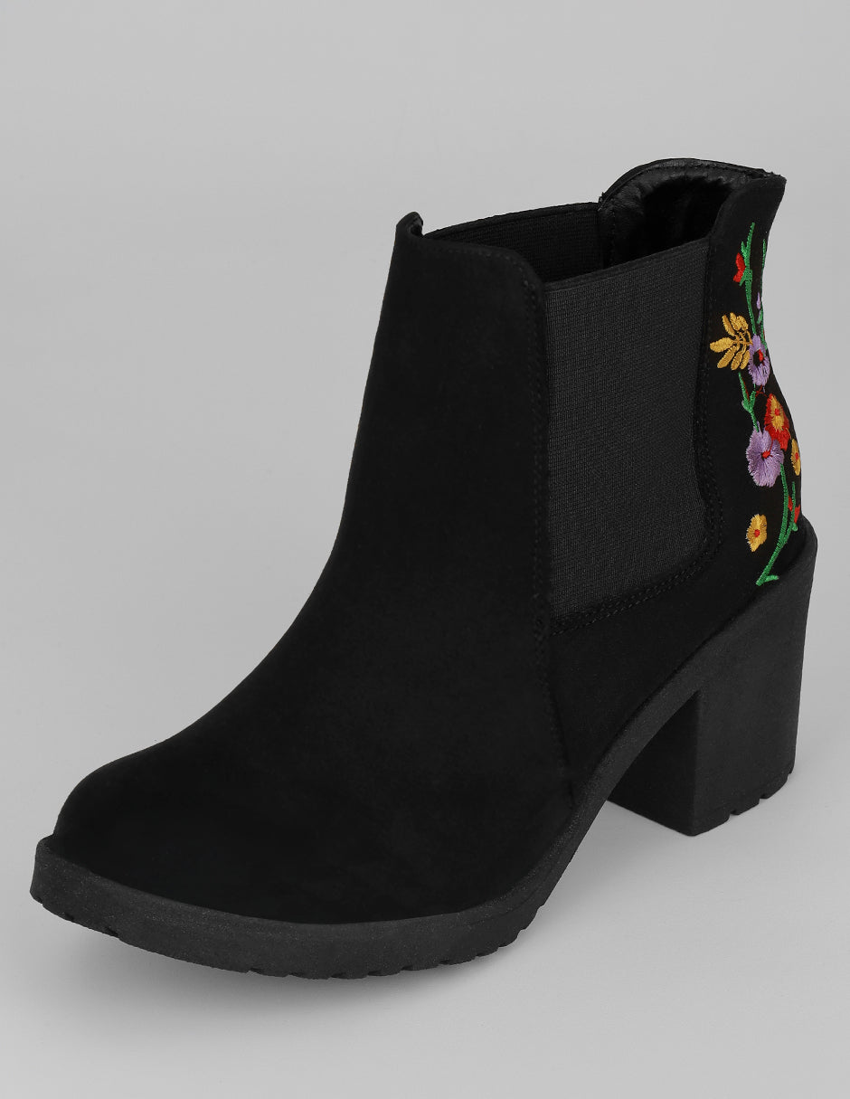 Botín con tacón Doro en Gamuza – Negro