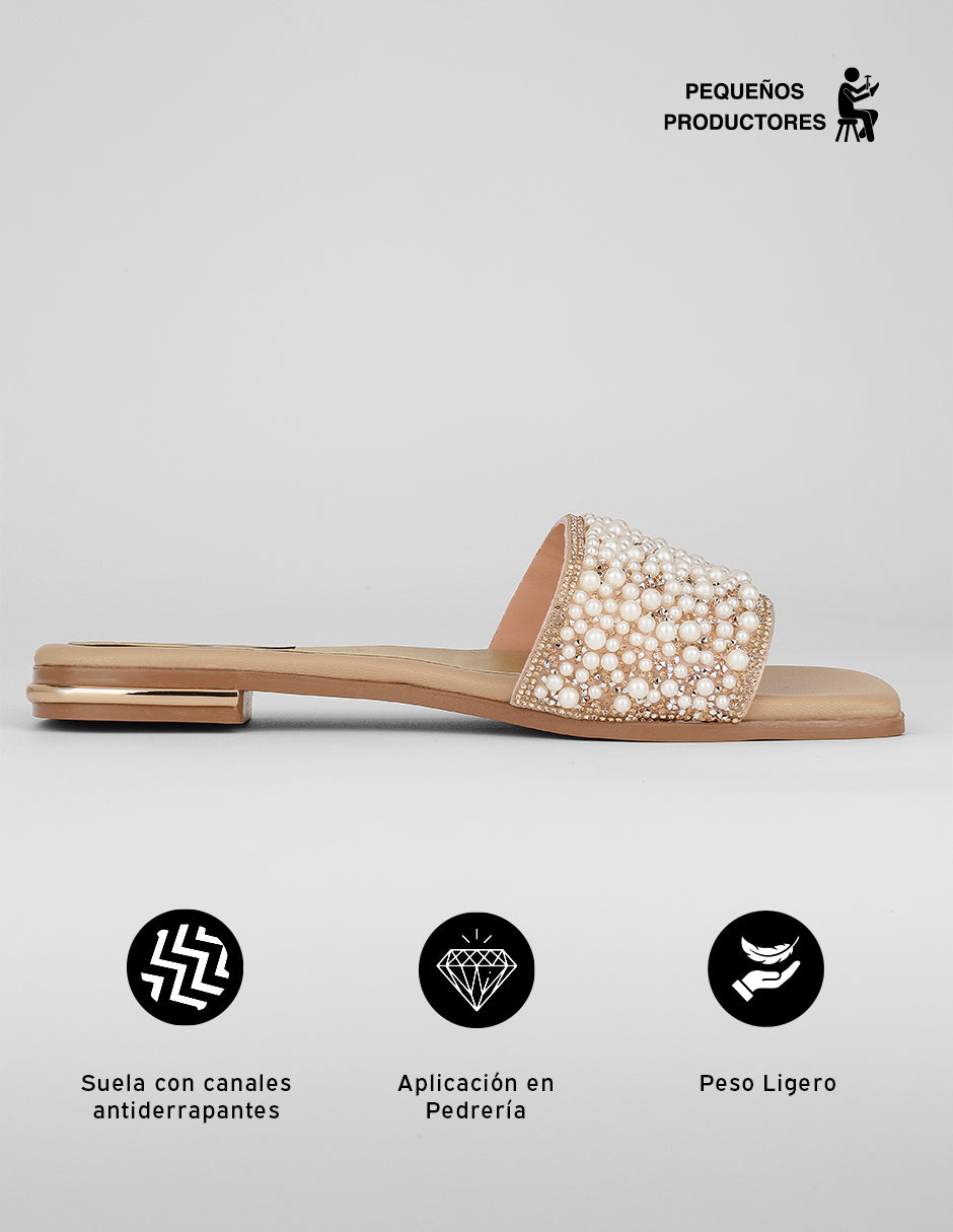 Sandalias de piso Soft en Sintético – Beige