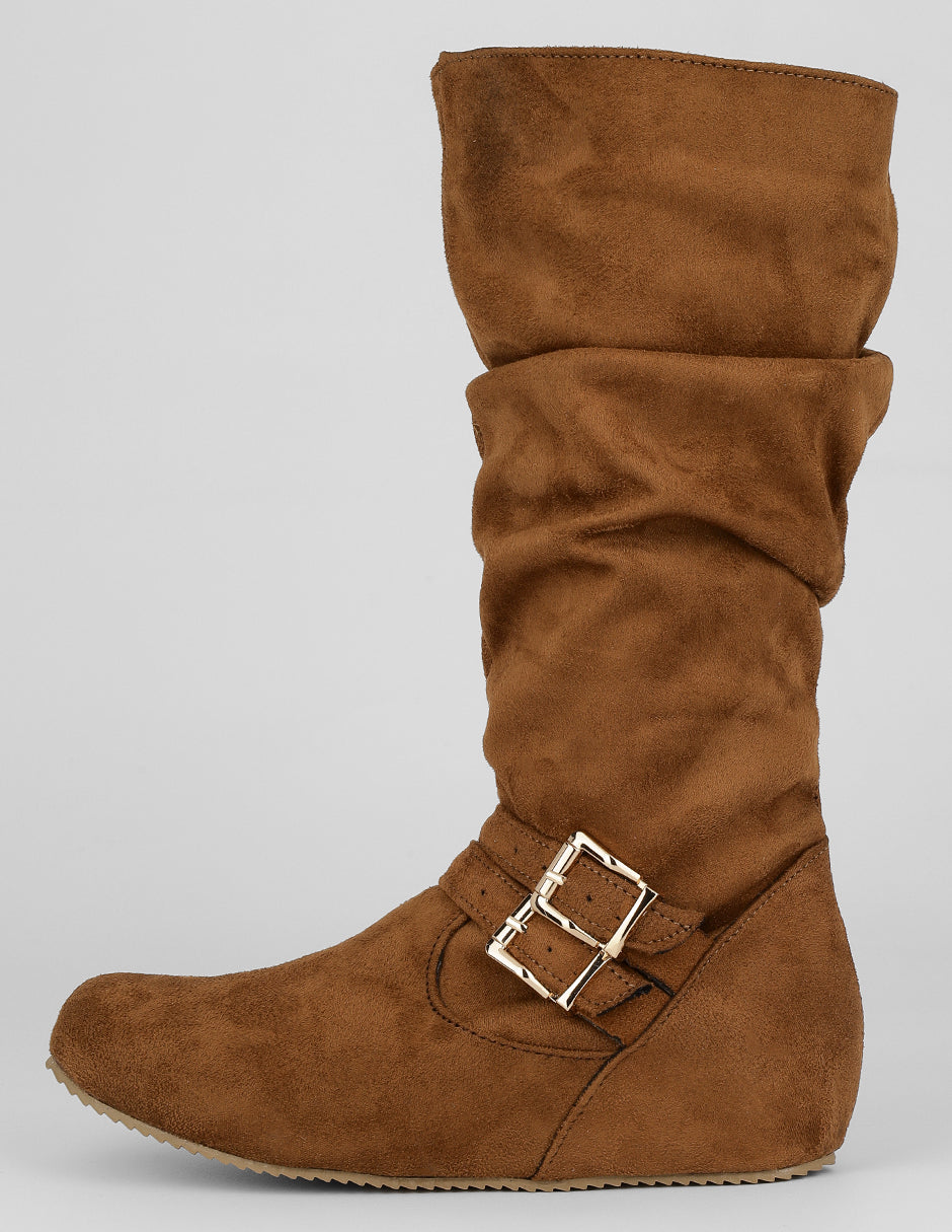 Botas altas Exterior Gamuza Color Café Para Mujer De RBCOLLECTION