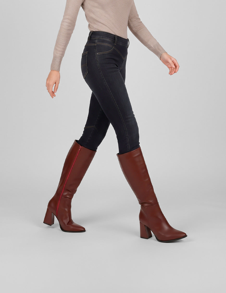 Botas altas Hella en Piel vegana – Rojo