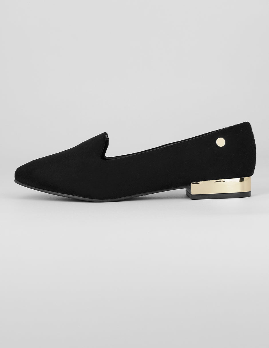 Flats clásicas Exterior Gamuza Color Negro Para Mujer De RBCOLLECTION