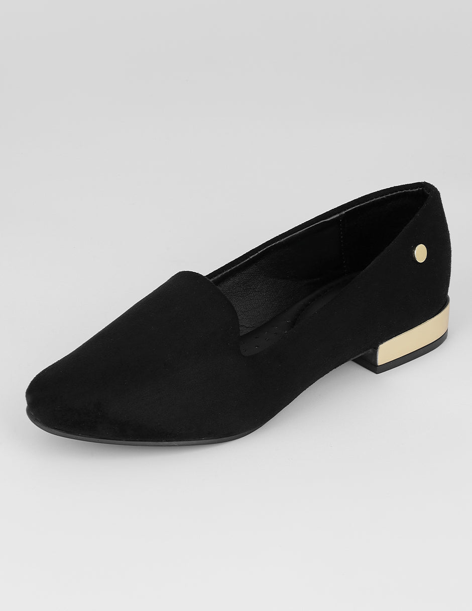 Flats clásicas Classy en Gamuza – Negro