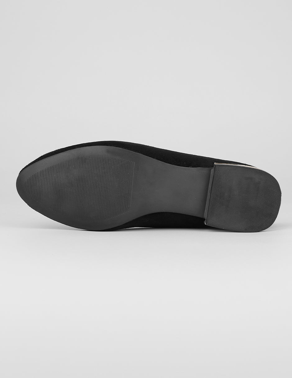 Flats clásicas Classy en Gamuza – Negro