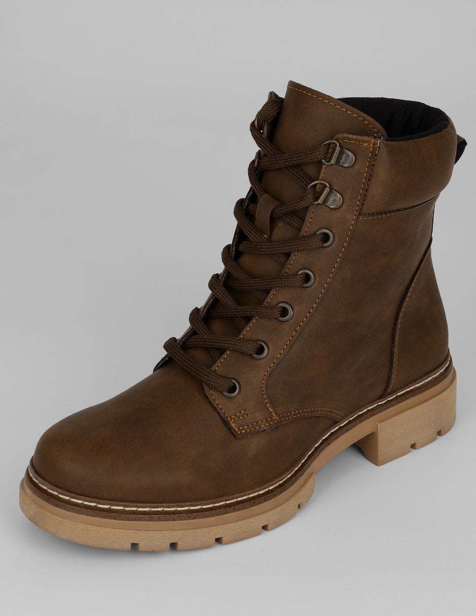 Botas casuales Bike en Piel vegana – Café