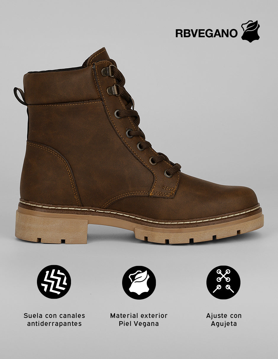 Botas casuales Bike en Piel vegana – Café