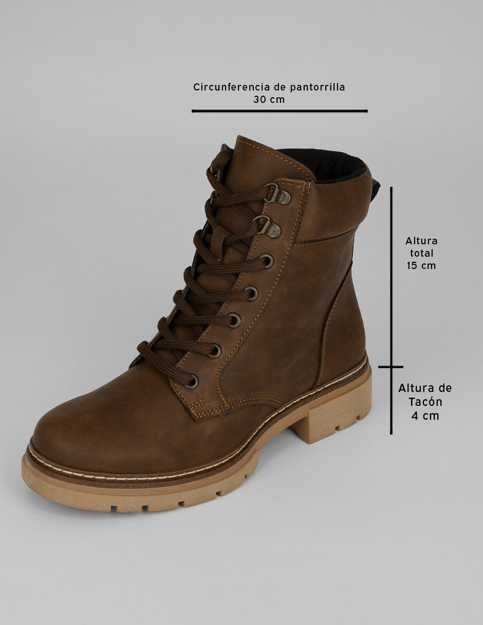Botas casuales Bike en Piel vegana – Café