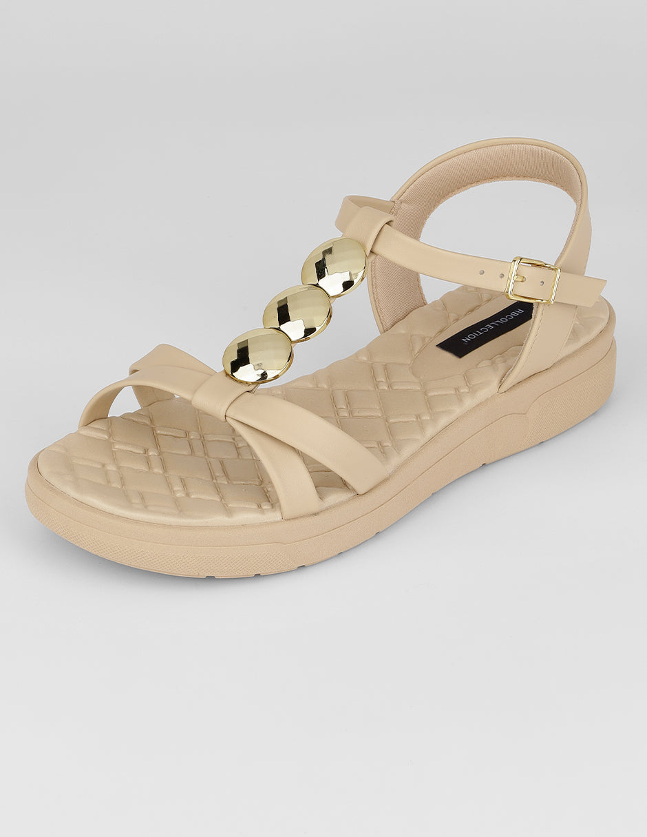 Sandalias con plataforma Birt en Piel vegana – Beige