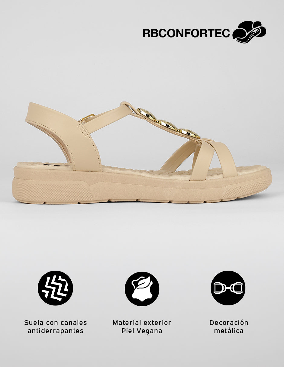 Sandalias con plataforma Birt en Piel vegana – Beige