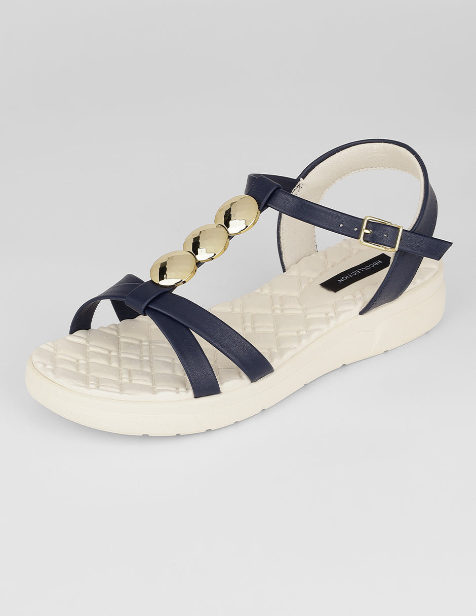 Sandalias con plataforma Birt en Piel vegana – Azul