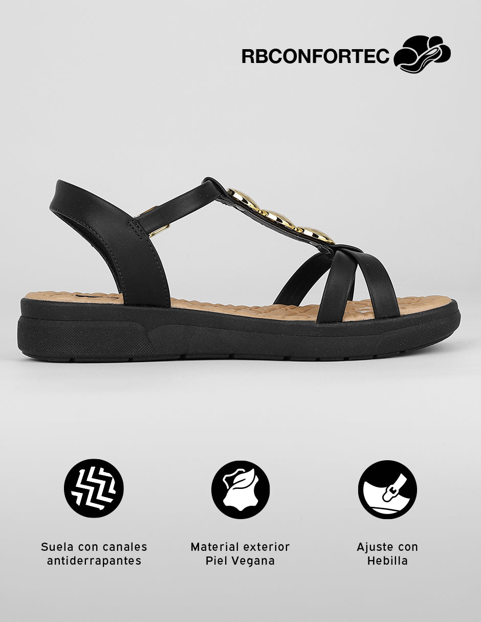 Sandalias con plataforma Birt en Piel vegana – Negro