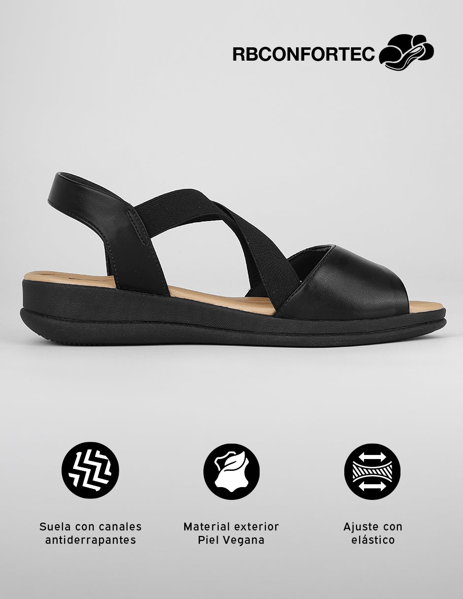 Sandalias con plataforma Birt en Piel vegana – Negro