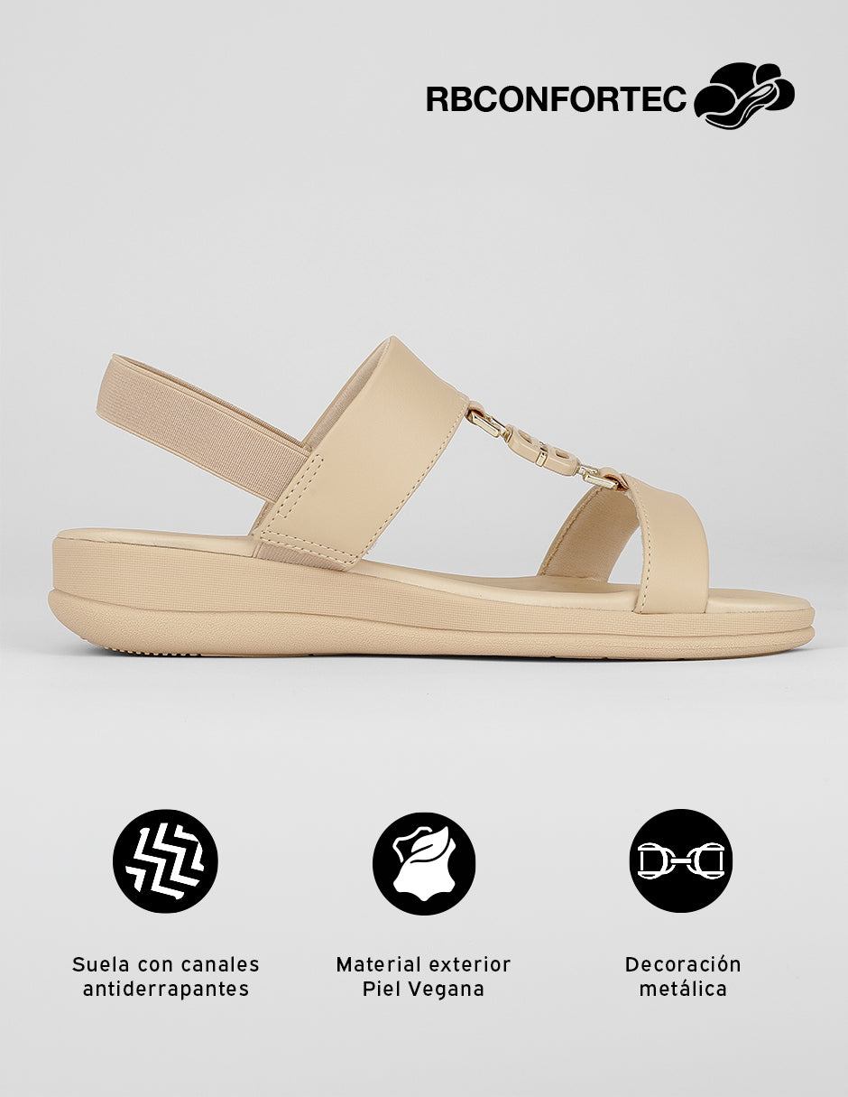 Sandalias con plataforma Birt en Piel vegana – Beige