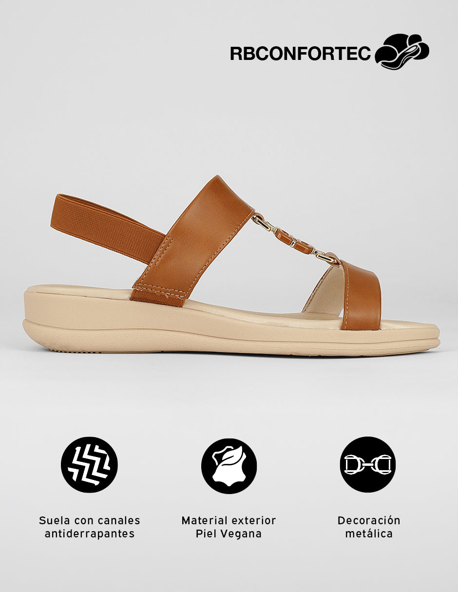 Sandalias con plataforma Birt en Piel vegana – Beige