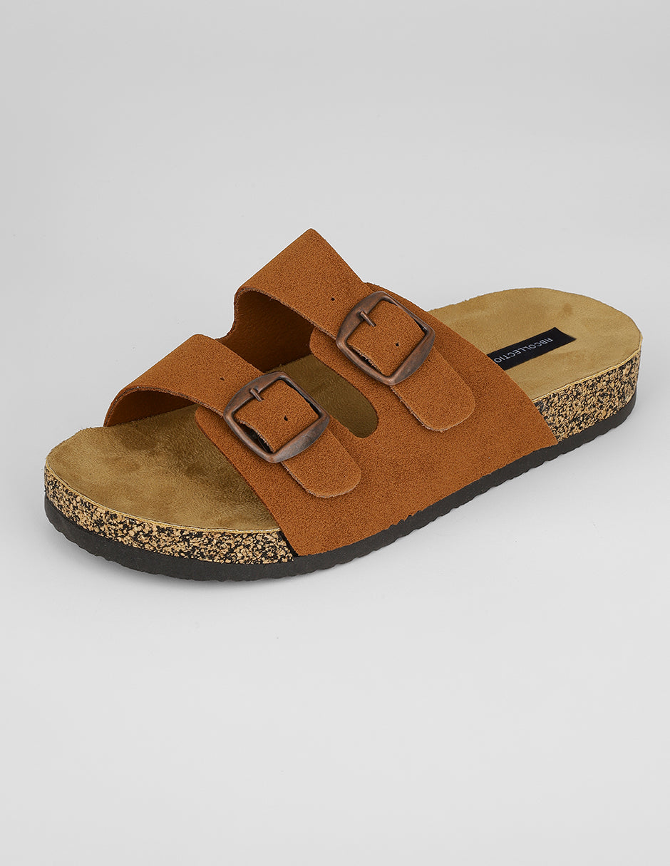 Sandalias de piso Yuri en Textil – Café