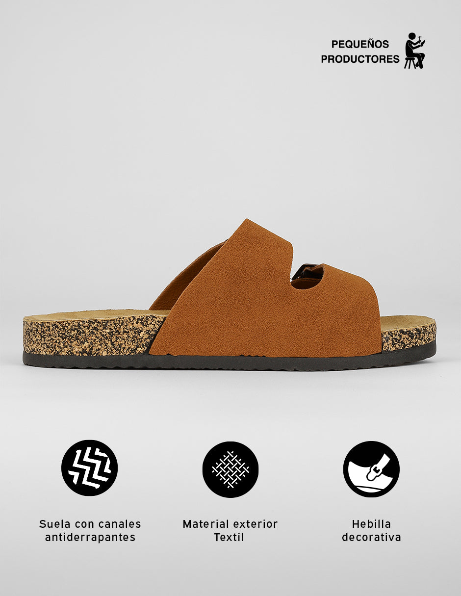 Sandalias de piso Yuri en Textil – Café