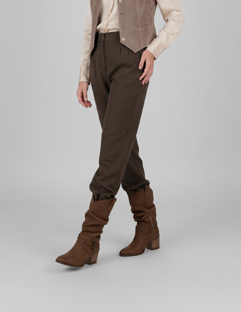 Botas altas Hella en Piel vegana – Café