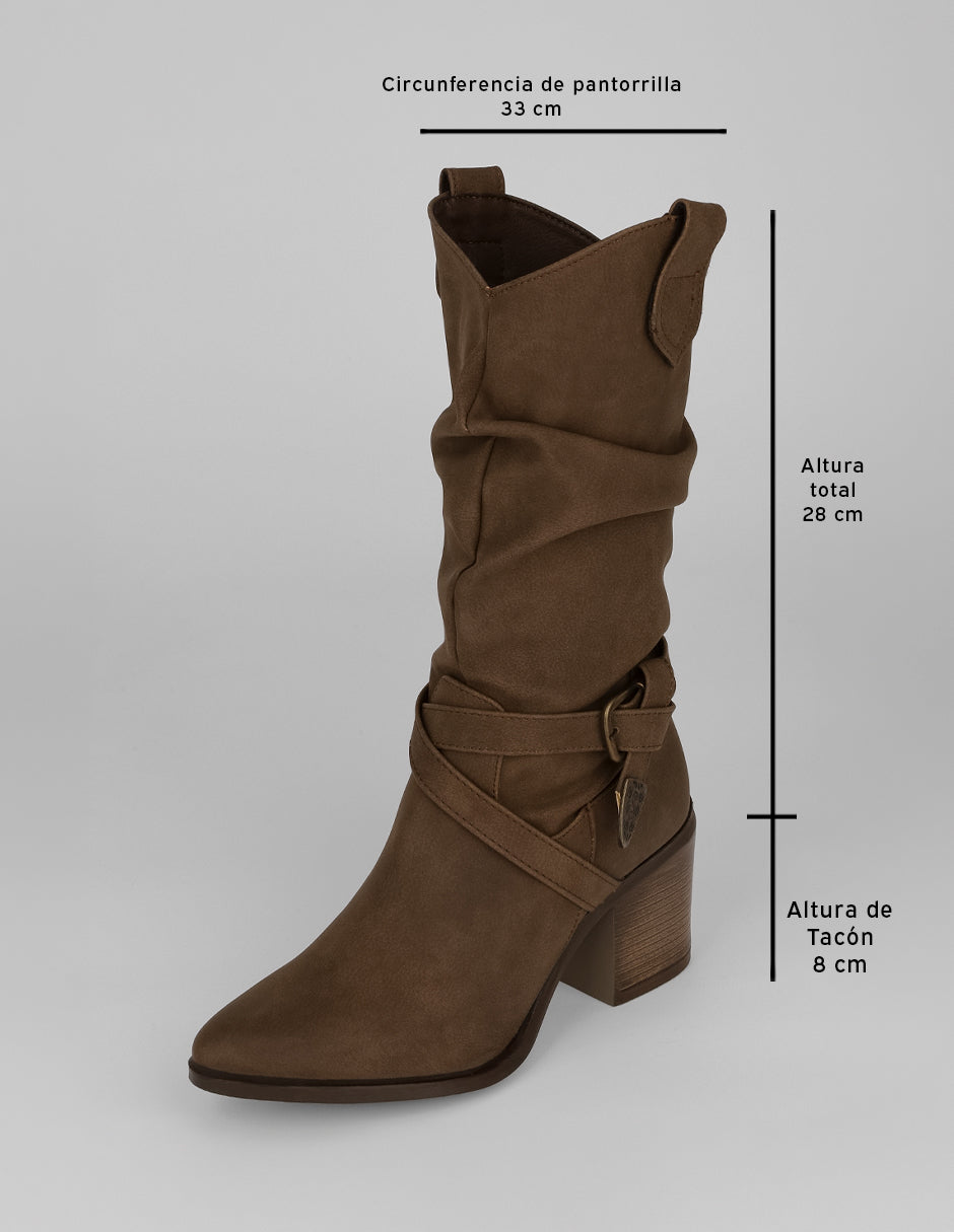 Botas altas Hella en Piel vegana – Café