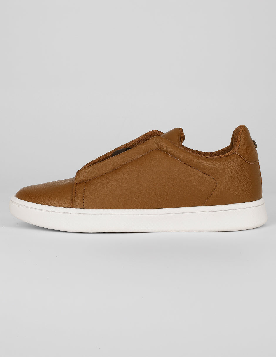 Tenis con cordones Exterior Piel vegana Color Camel Para Hombre De RBCOLLECTION