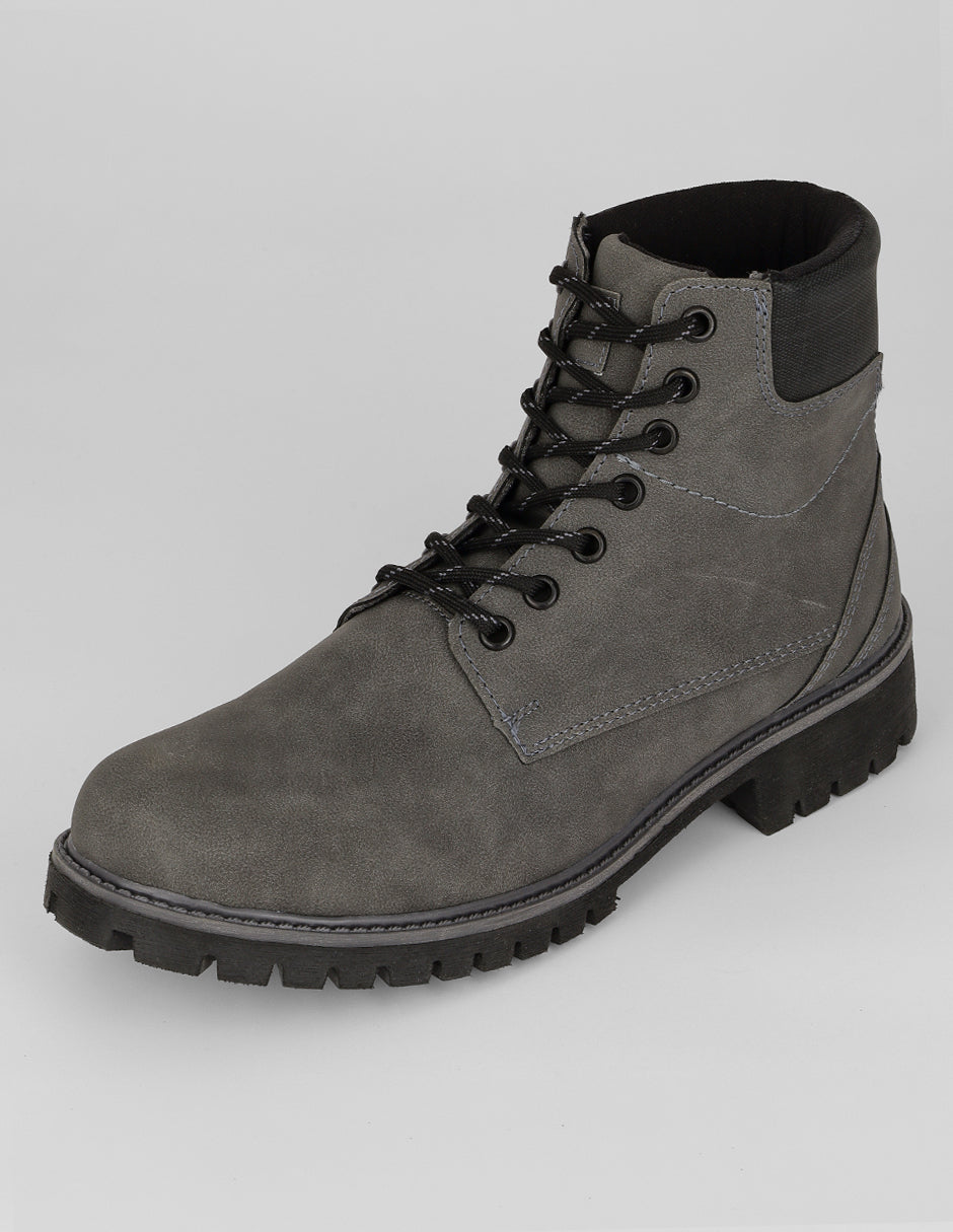 Botas casuales Bike en Piel vegana – Gris