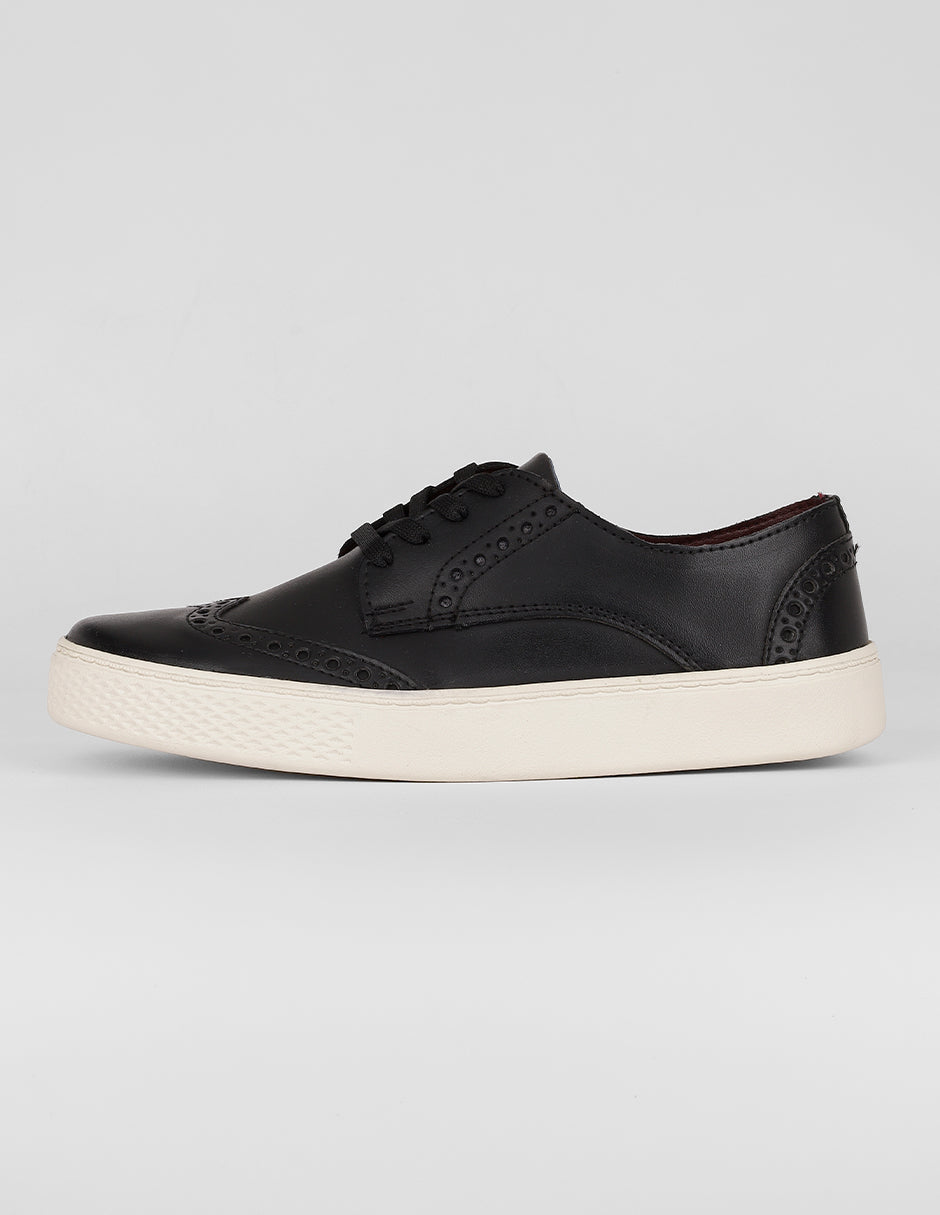 Tenis con cordones Urban en Piel – Negro