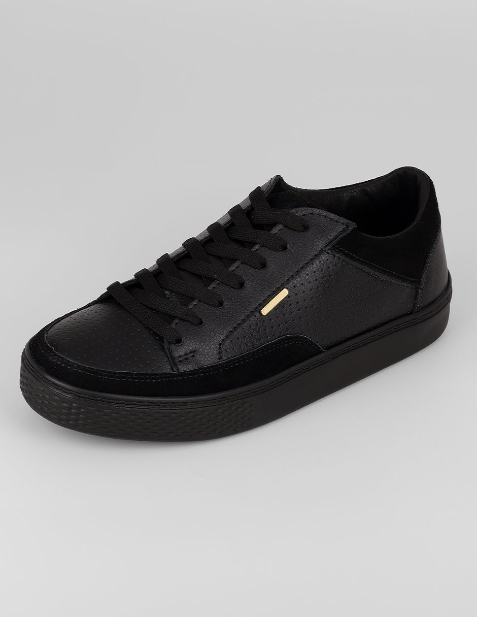Tenis con cordones Urban en Sintético – Negro
