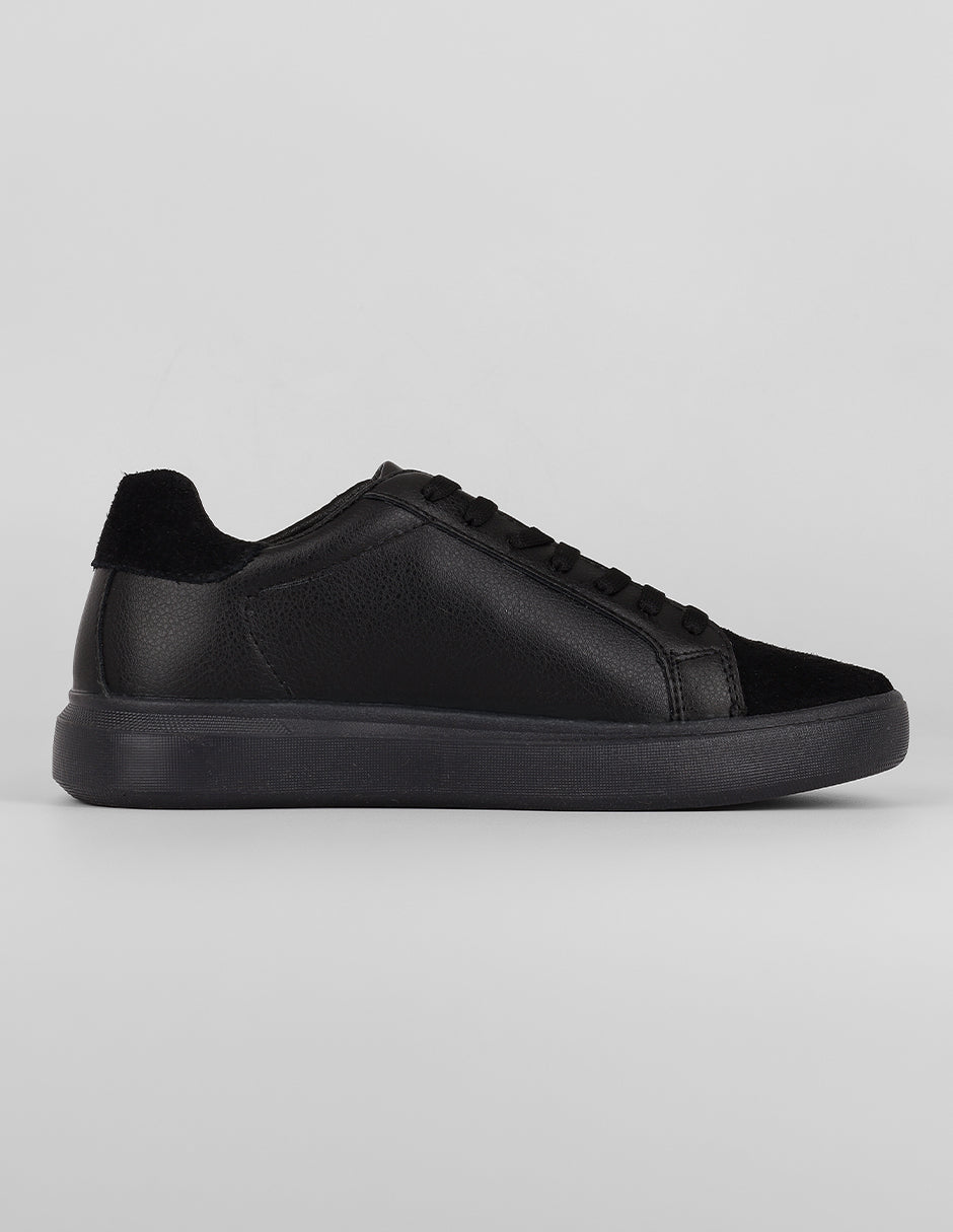 Tenis con cordones Urban en Sintético – Negro