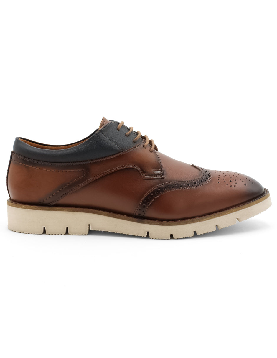 Oxfords Exterior Piel natural Color Café Para Hombre De RBCOLLECTION