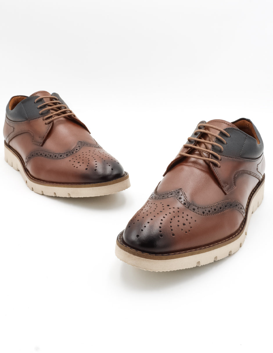 Oxfords Exterior Piel natural Color Café Para Hombre De RBCOLLECTION