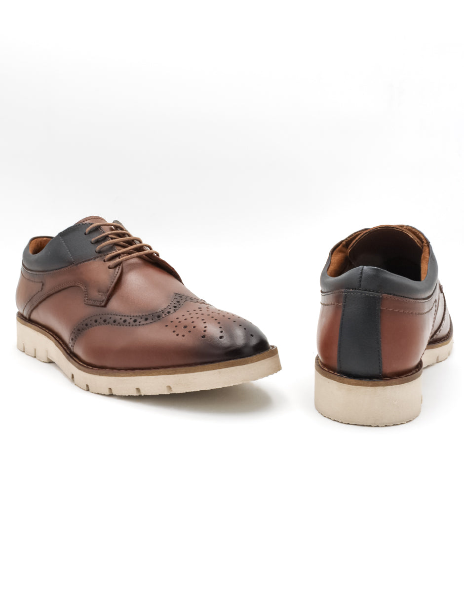 Oxfords Exterior Piel natural Color Café Para Hombre De RBCOLLECTION