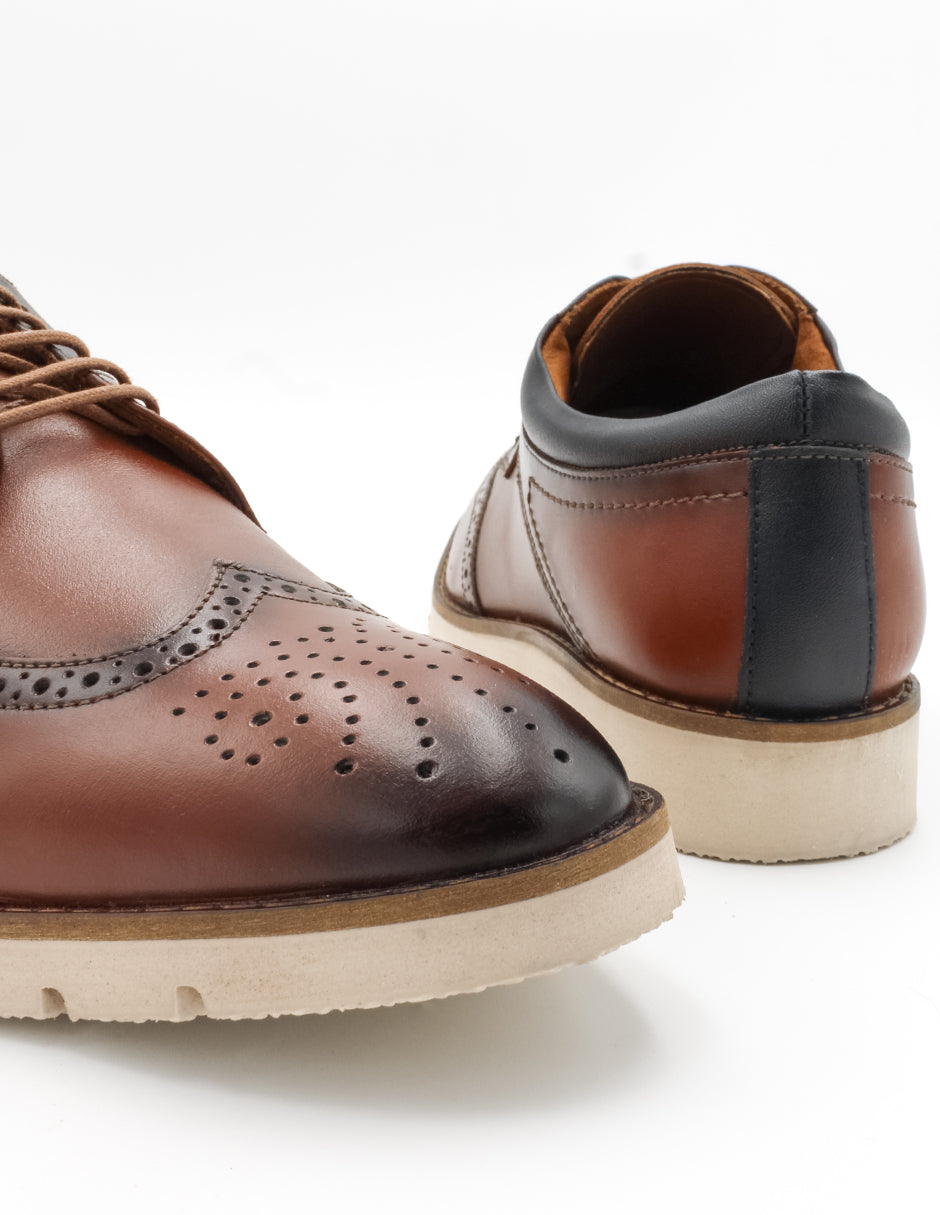 Oxfords Exterior Piel natural Color Café Para Hombre De RBCOLLECTION