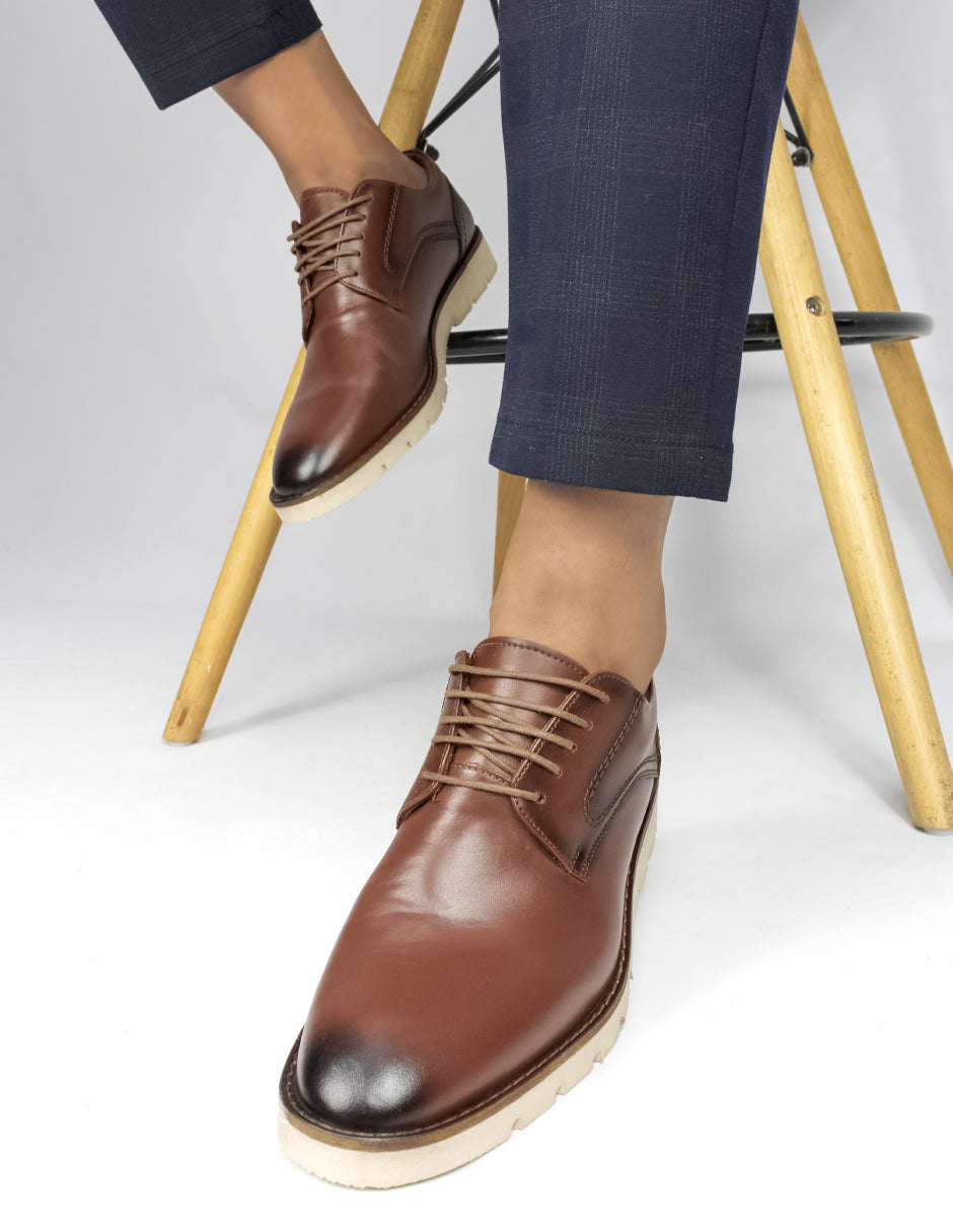 Oxfords Exterior Piel natural Color Café Para Hombre De RBCOLLECTION