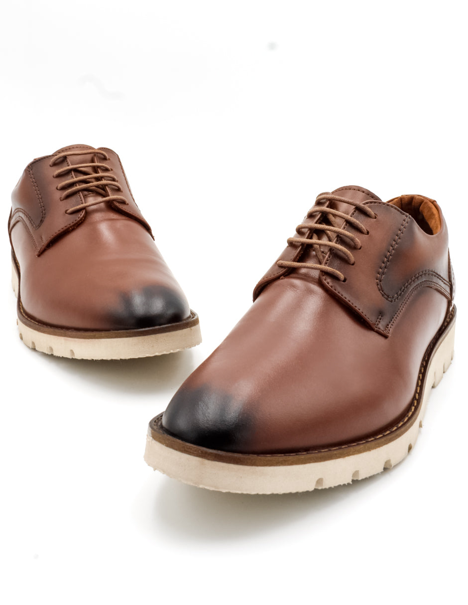 Oxfords Exterior Piel natural Color Café Para Hombre De RBCOLLECTION