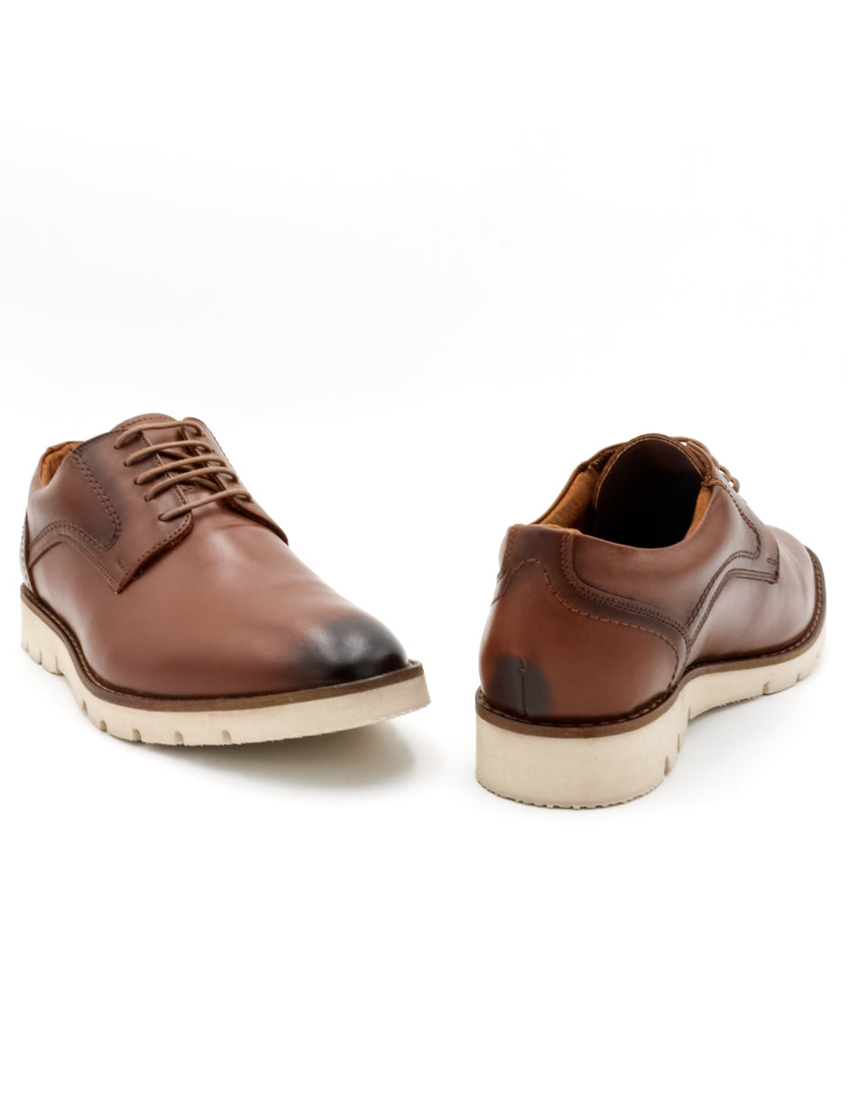 Oxfords Exterior Piel natural Color Café Para Hombre De RBCOLLECTION