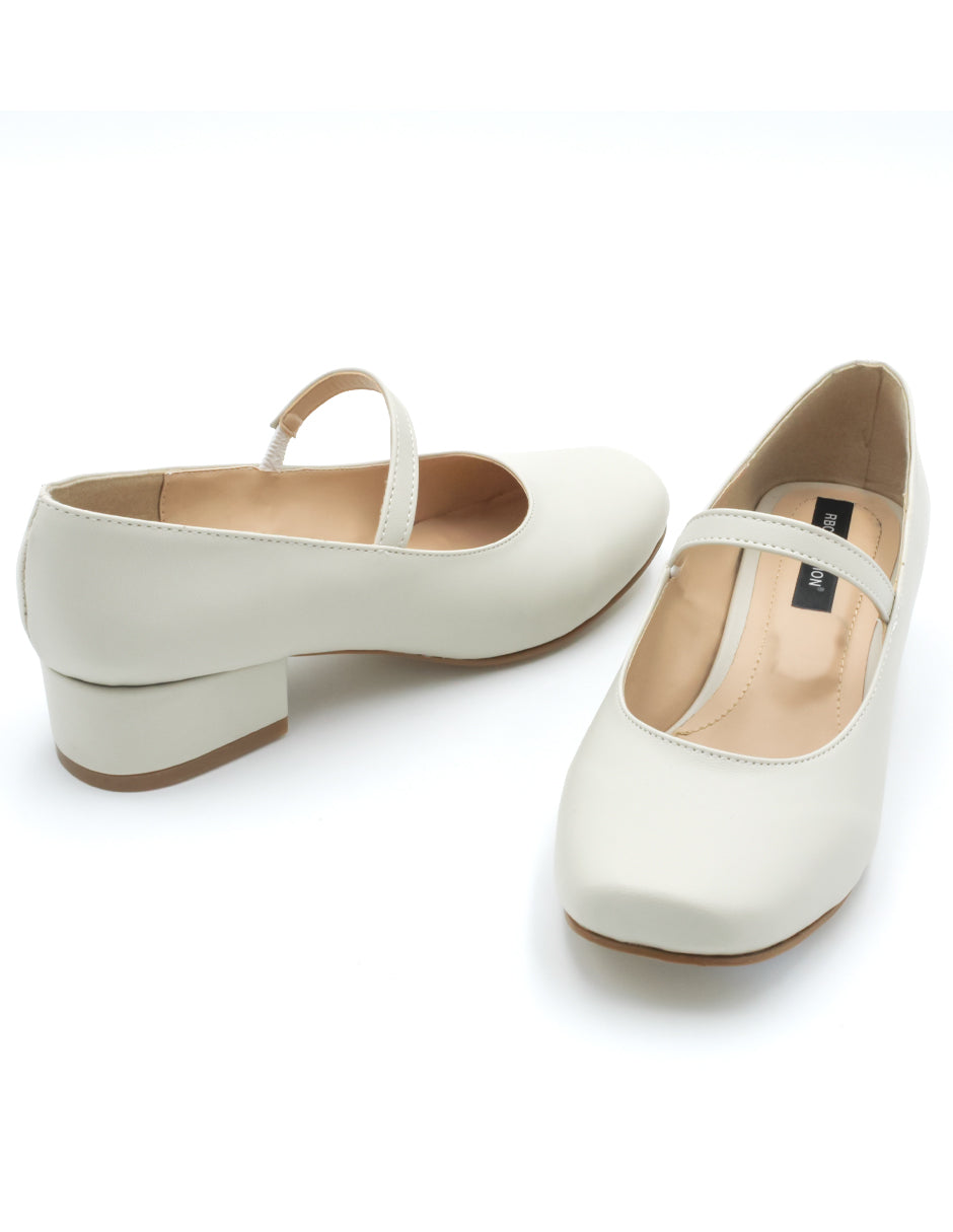 Mary jane Exterior Piel sintética Color Beige  Para Mujer De RBCOLLECTION