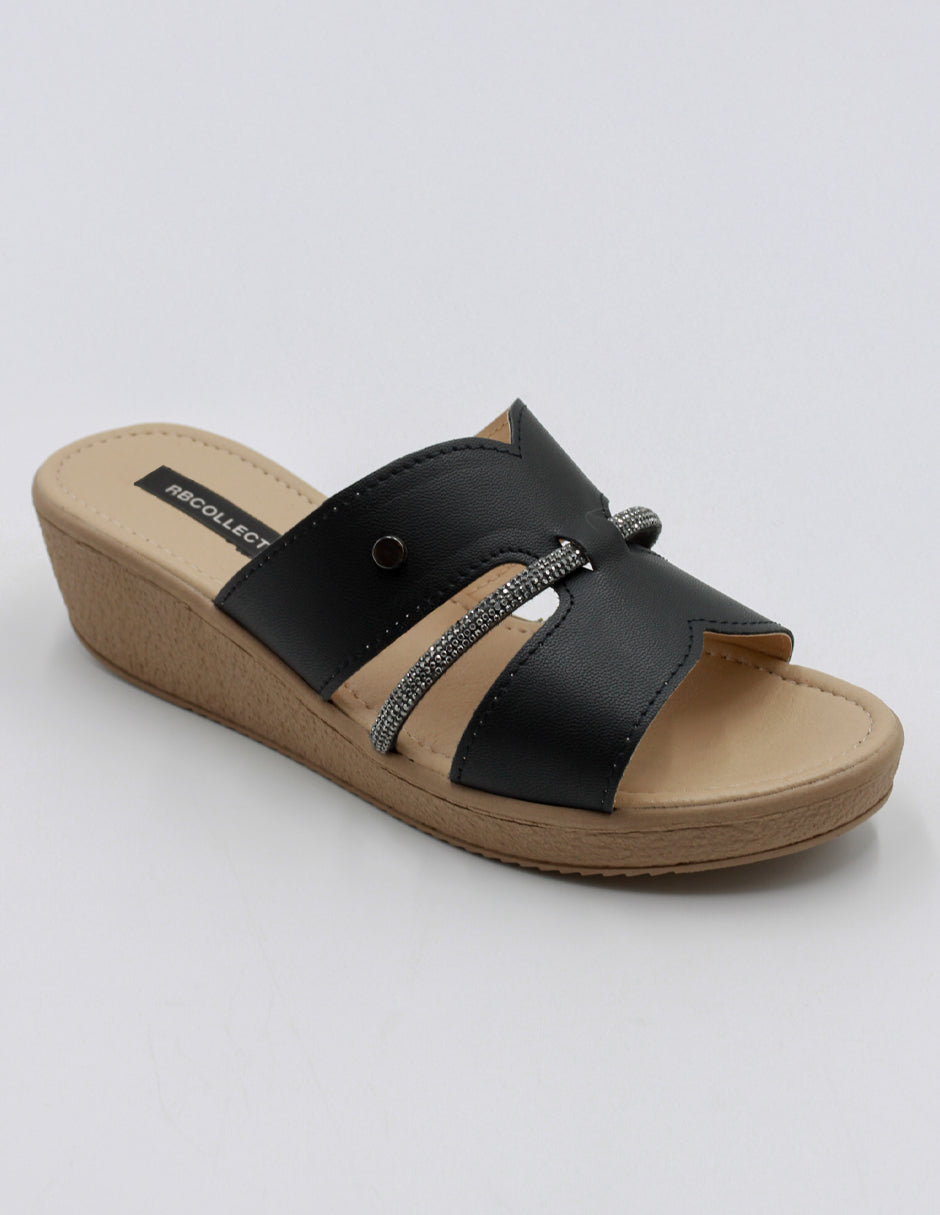 Sandalias con plataforma Exterior Piel vegana Color Negro Para Mujer De RBCOLLECTION