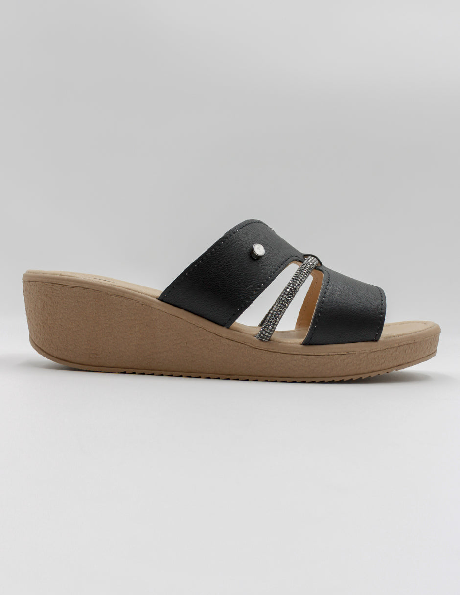 Sandalias con plataforma Pou en Piel vegana – Negro