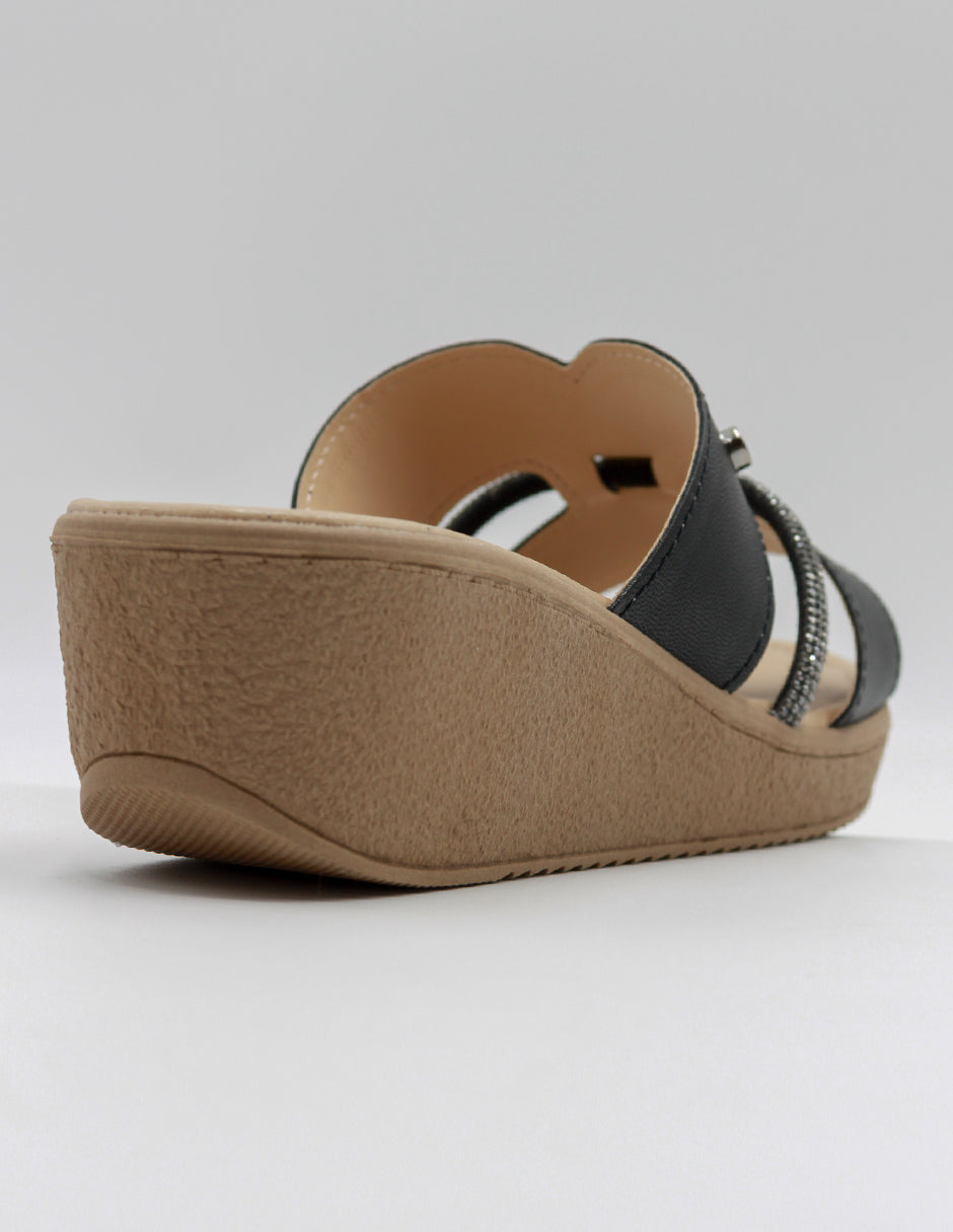 Sandalias con plataforma Pou en Piel vegana – Negro