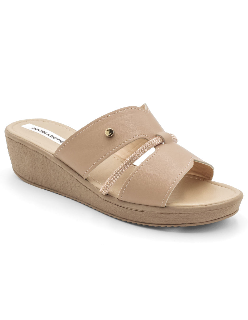 Sandalias con plataforma Exterior Piel sintética Color Beige  Para Mujer De RBCOLLECTION