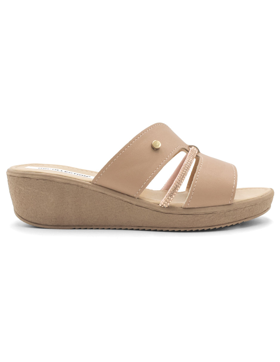 Sandalias con plataforma Exterior Piel sintética Color Beige  Para Mujer De RBCOLLECTION