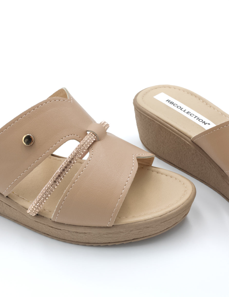 Sandalias con plataforma Exterior Piel sintética Color Beige  Para Mujer De RBCOLLECTION